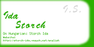 ida storch business card